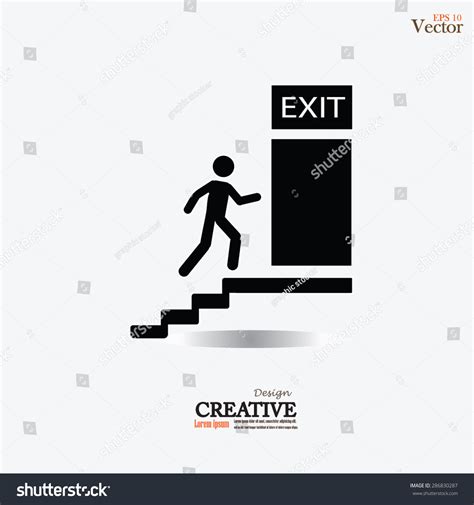 Emergency Fire Exit Doorexit Fire Vector Stock Vector (Royalty Free ...