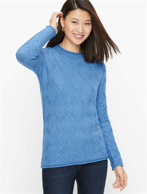 Cable Knit Crewneck Pullover Talbots