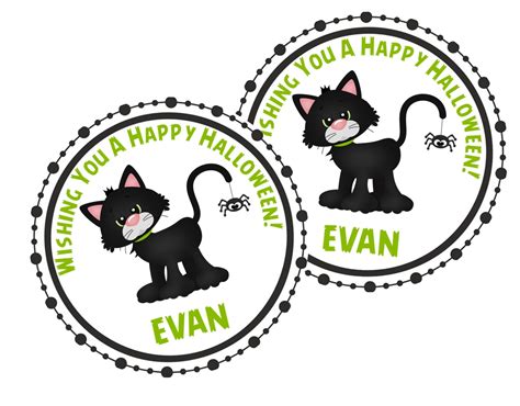 Black Cat Halloween Stickers — Party Beautifully