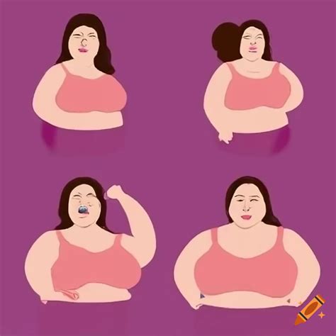 3 Beautiful And Happy Overweight Women With A Plain Pink Background On