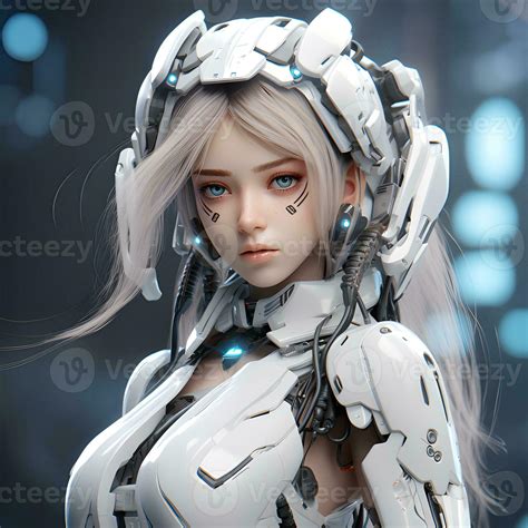 Anime Robot Girl Render