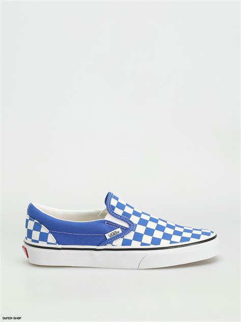 Checkerboard Vans Slip On Blue On Sale