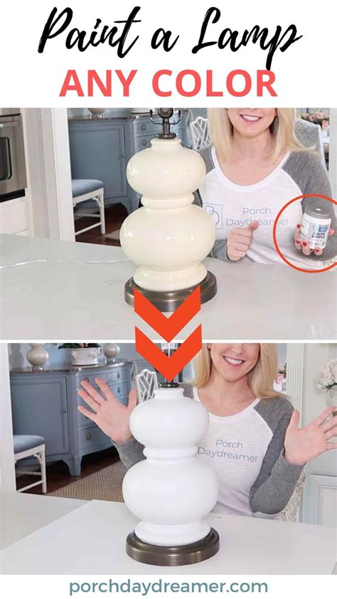 How To Paint A Ceramic Lamp ANY Color Porch Daydreamer