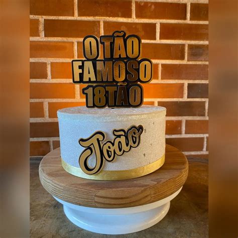 Topo De Bolo 18tao Do Gustavo Produtos Personalizados No Elo7