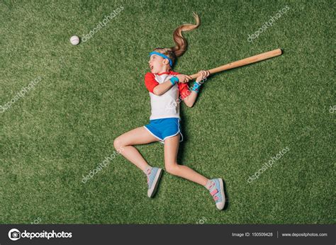 Girl Playing Baseball — Stock Photo © Igortishenko 150509428