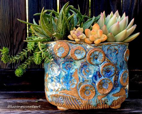 Handmade Ceramic Planter With Succulents