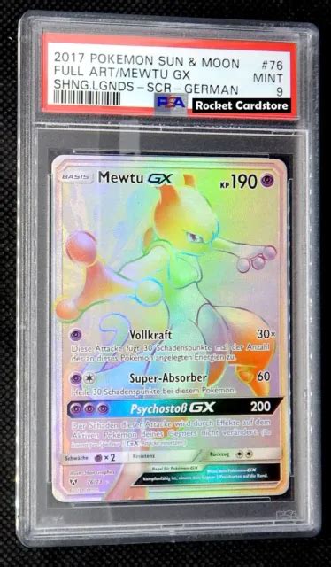 POKEMON MEWTU GX Secret Rare Rainbow Mewtwo DE 76 73 Shining Legends