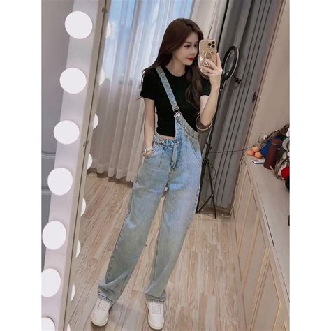 Jual Gaun Denim Tampilan Muda Pelangsing Set Dua Potong Pakaian Kelas