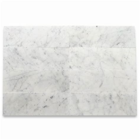 Italian Carrara White Venato Bianco Marble 4x12 Subway Tile Honed