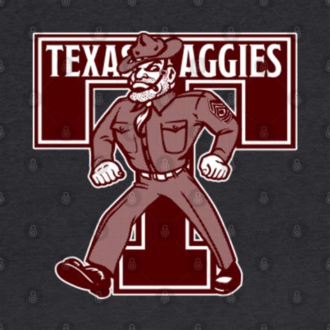 Texas Aggies Vintage Mascot Logo Clean - Aggies - Hoodie | TeePublic