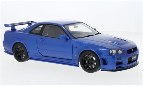 Miniature Nissan Skyline Autoart Gt R R Nismo Z Tune Bleu Rhd