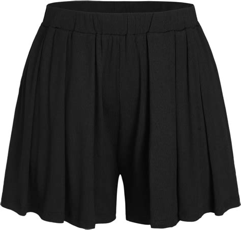 Cider Solid Elastic Waist Wide Leg Shorts Curve And Plus