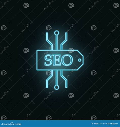 Seo Scheme Neon Icon Web Development Vector Icon Stock Illustration