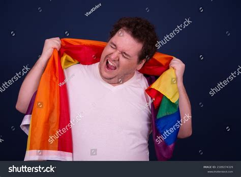 Funny Fat Man Gay Flag Gay Stock Photo Shutterstock
