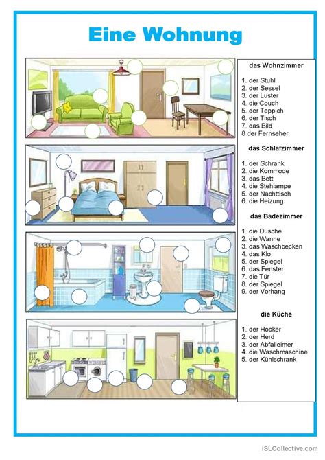 Haus Eine Wohnung Aufwärm Un Deutsch Daf Arbeitsblätter Pdf And Doc