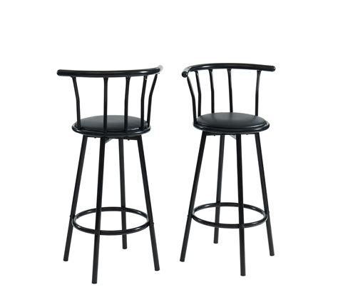 Lot Tabourets De Bar Bistrot De Couleur Noir Avec Assise En Pu Noir