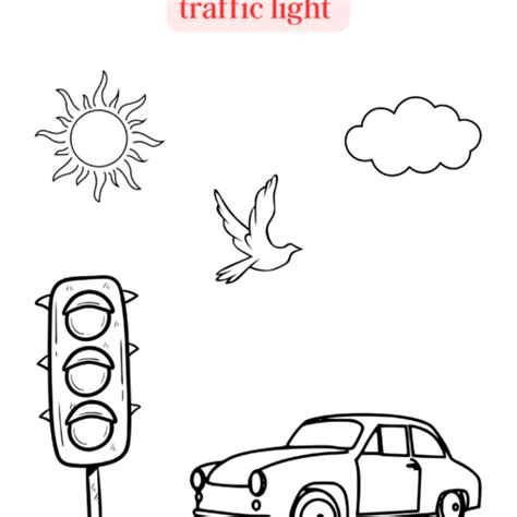 Traffic Light Coloring Page