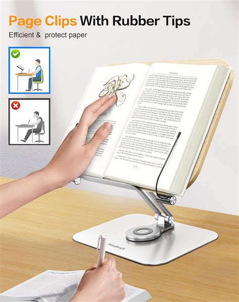 Soporte De Libro Para Lectura Soporte Ajustable Amasrich Con Base