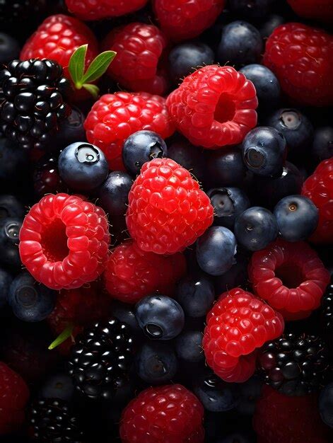 Premium AI Image | Photo shot of fresh mixed berries filling the entire ...