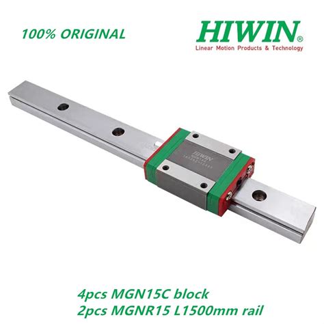 4pcs Original Hiwin Mgn15c Linear Block And 2pcs Linear Guide Mgnr15