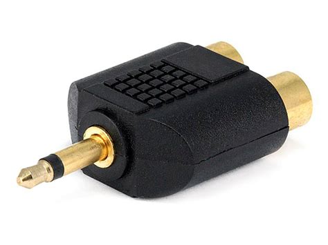 Monoprice 3 5mm TS Mono Plug To 2x RCA Jack Splitter Adapter Gold