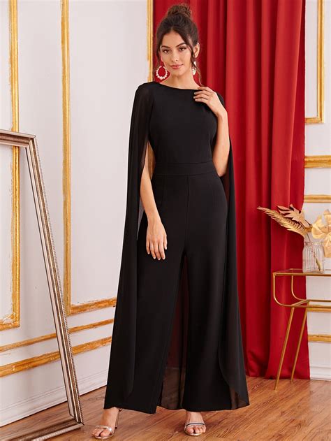 Keyhole Back Cape Palazzo Jumpsuit Check Out This Keyhole Back Cape