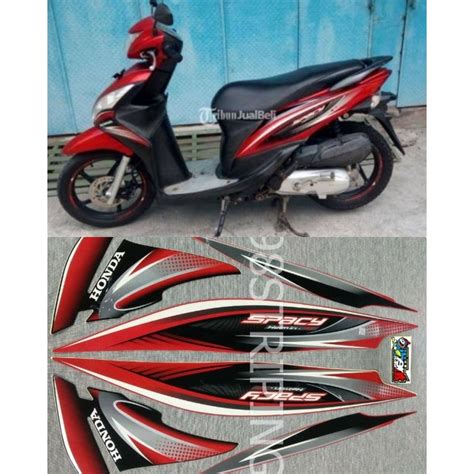 Jual STIKER SPACY MERAH TAHUN 2011 2012 STRIPING LIS STANDAR ORI HONDA