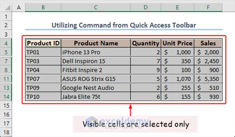 How To Select Visible Cells In Excel 5 Quick Tricks Exceldemy