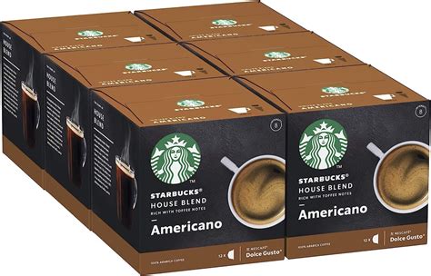 Starbucks House Blend By Nescafé Dolce Gusto Torréfaction Ambrée Capsules De Café 6 X 12 72