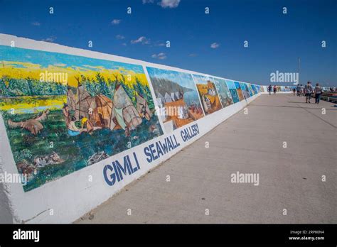 Gimli Seawall Gallery The Murals On The Gimli Pier Have Been Telling