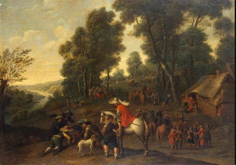 Halt Of Horsemen In A Forest Painting Snayers Pieter Oil Paintings