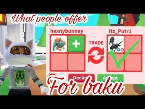 what people offer for baku in roblox adopt me - YouTube