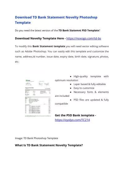 Pdf Td Bank Statement Template Download Ms Word File Pdf Document