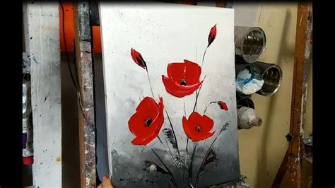 Peinture Au Couteau Les Coquelicots Knife Painting Poppies English