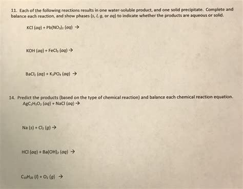 Solved Each Of The Following Reactions Results In One Chegg