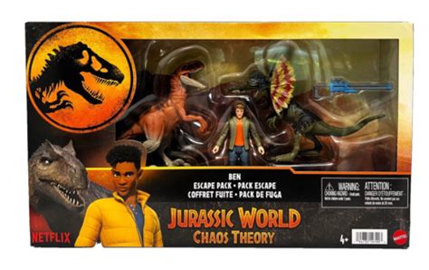 Jurassic World Mattel 2024 Chaos Theory Ben Escape Pack 4 Brand New