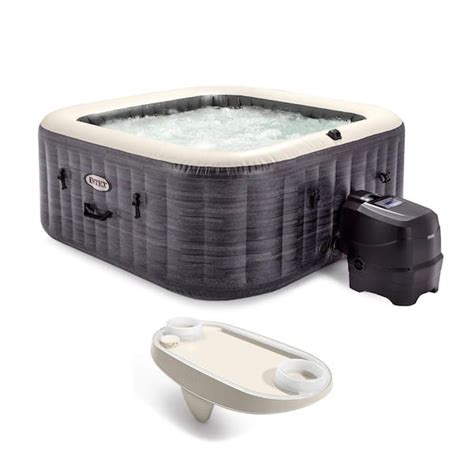 Intex Purespa Plus Person Portable Inflatable Hot Tub Spa And Cushioned Pillow White Pack