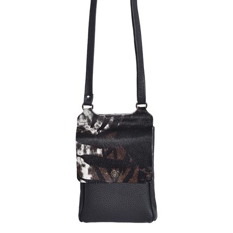 Cowhide Crossbody Bag Tropicalblack Flora Mini By Owen Barry Owen