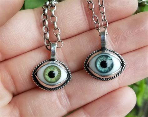 Simple Sterling Silver Glass Eye Necklace Choose Your Own Handmade Jewelry Six Different Colors