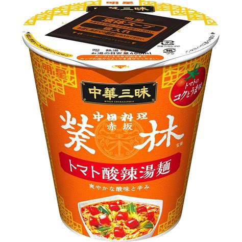 明星 中華三昧タテ型ビッグ 赤坂榮林 トマト酸辣湯麺 98g×12個 4902881452038イココヤフー店 通販 Yahoo