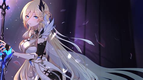 Blonde Hair Blue Eyes Braids Close Durandal Honkai Impact Honkai Impact Honkai Series Long