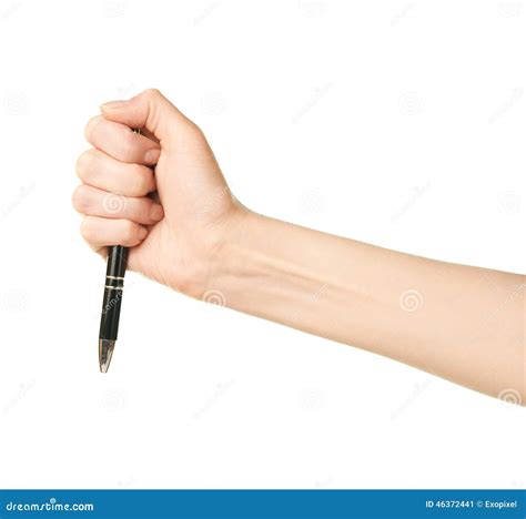 Caucasian Hand Holding Cigarette Inhaling Smoke On Black Background