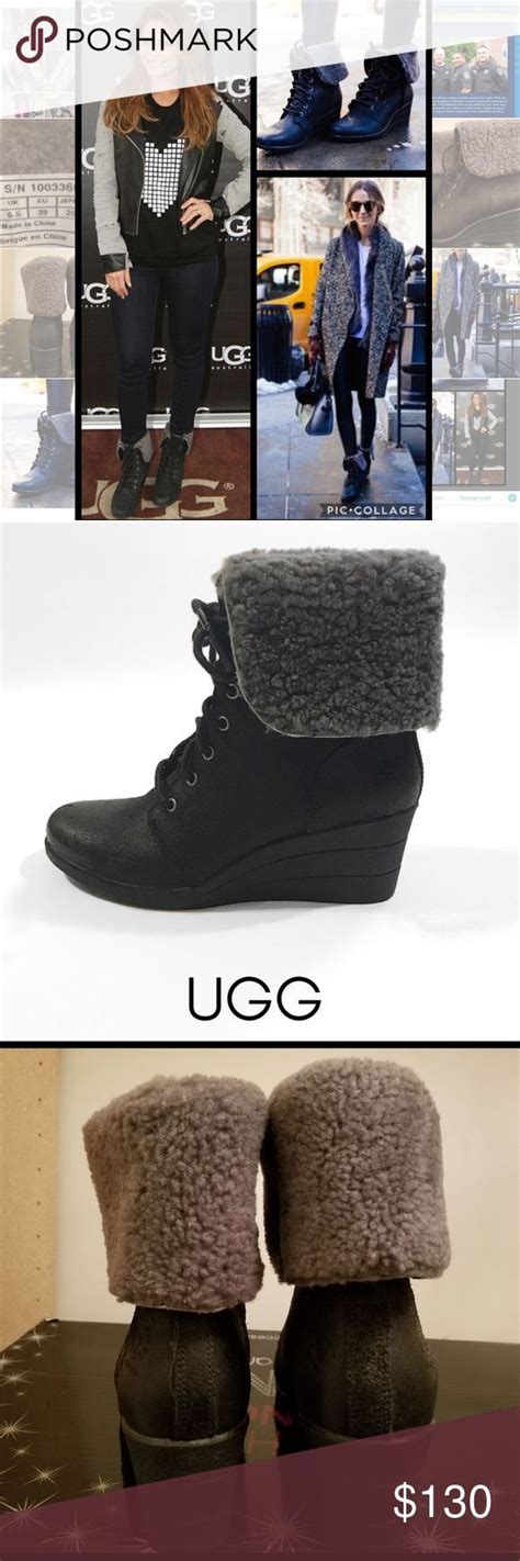 Nordstrom Boots UGG Australia Size 8 Zea Black Wedge Boots Find More