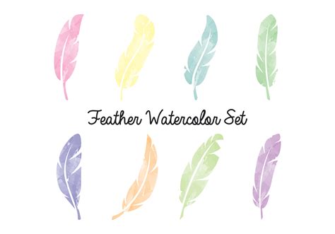 Feather Watercolor Set 145839 Vector Art at Vecteezy