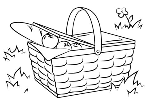 Picnic Basket Food coloring page | Free Printable Coloring Pages