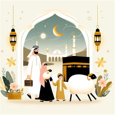 Premium Photo Majestic Eid Aladha Celebration Vibrant Illustration Of