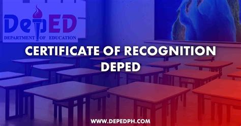 Certificate Of Recognition Deped Deped Ph