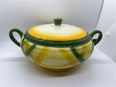 Vernonware Gingham Pattern Covered Casserole Dish Etsy