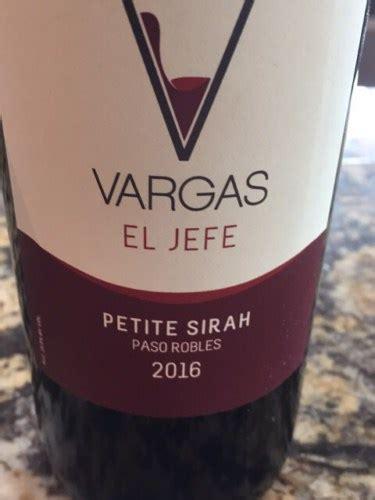 2017 Vargas El Jefe Petit Sirah Vivino US