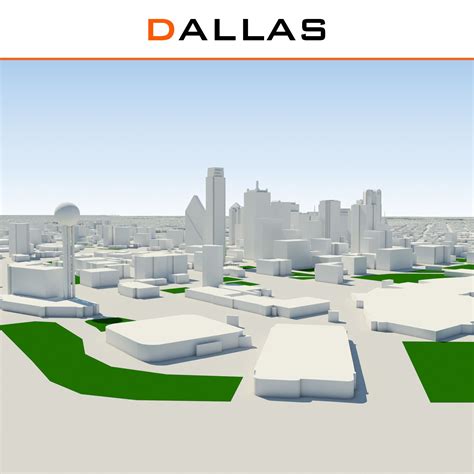 Dallas Texas Usa 25x25km 3d City Map 3d Model 149 Max Fbx Obj